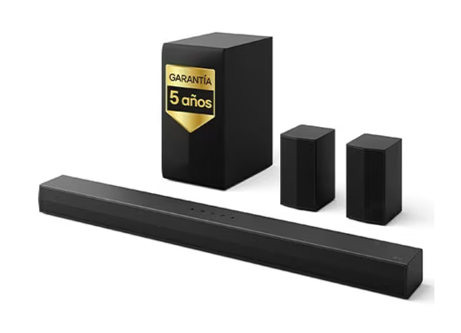 Outlet Barra de Sonido – LG S60TR, Bluetooth, 440W, 5.1 Canales con subwoofer, altavoces traseros para cine en casa, Dolby Digital, DTS Digital Surround , Negro – S60TR.OUTLET