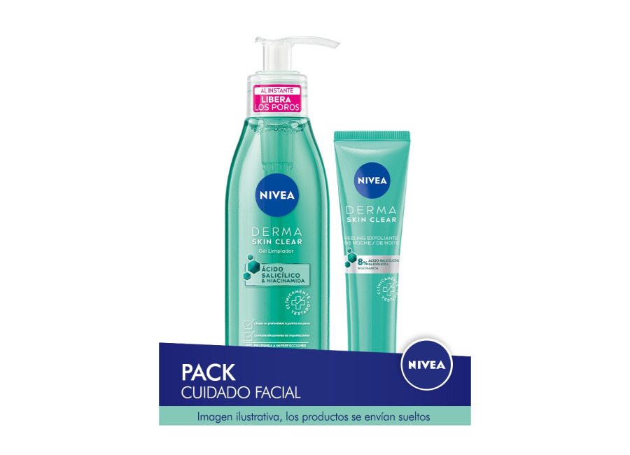 NIVEA Pack ahorro Derma Skin – Contiene exfoliante facial y gel limpiador facial