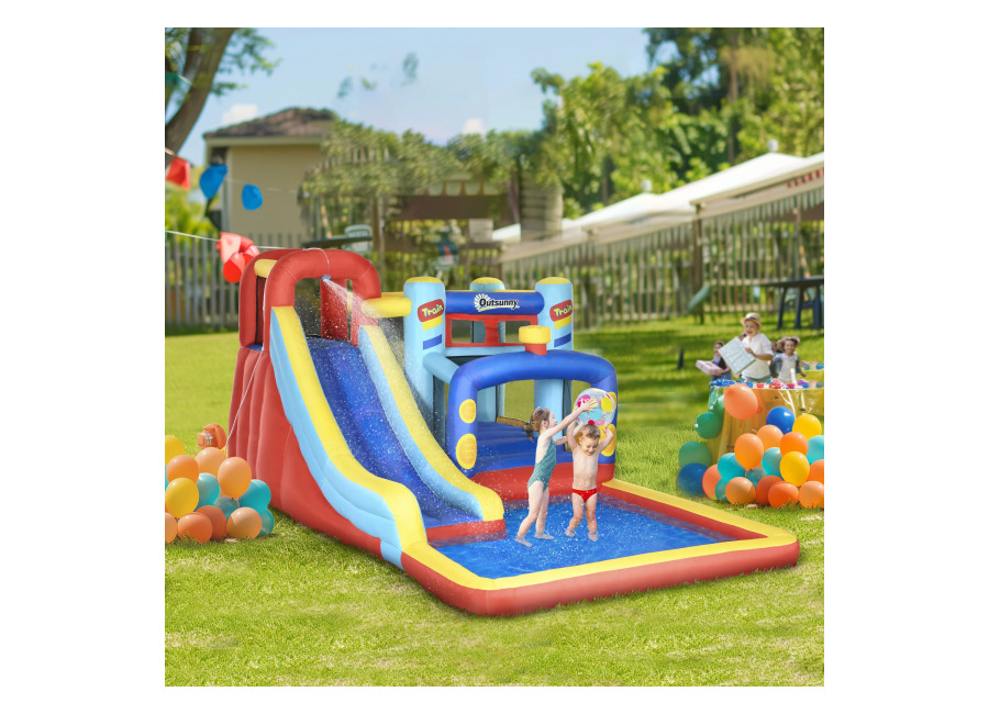 Outsunny Castillo Hinchable para Niños con Soplador 435x245x200 cm Multicolor