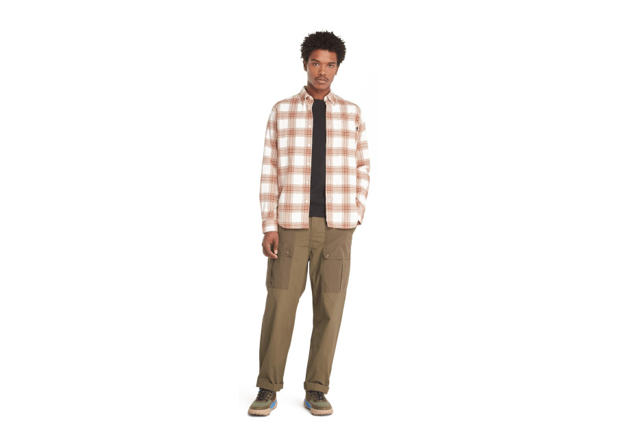 Timberland Ls Solucell Tartan Shirt Regular White Smoke Yd | Camisas Casuales Outlet | Hombre | Gris