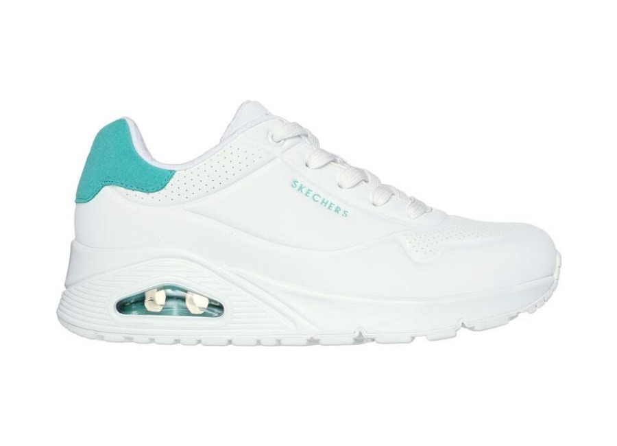 Zapatillas Skechers Uno – Pop Back Mujer Blanco Azu