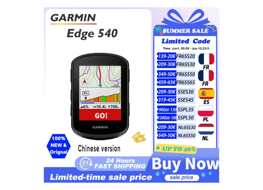Computadora para Ciclismo Garmin Edge 540, Navegación con Mapas para Exteriores, Odómetro para Bicicleta de Montaña…