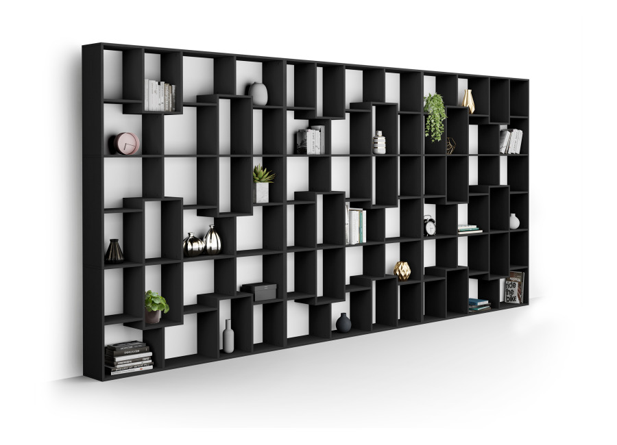 Mobili Fiver Estantería XXL Iacopo (482,4 x 236,4 cm), color Madera negra