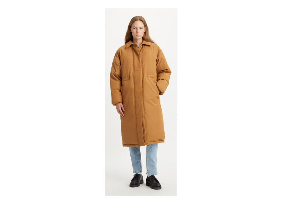 Levi’s Puffer Single Breasted Coat Brown | Abrigos con Cierre de Botón Outlet | Mujer | Marrón