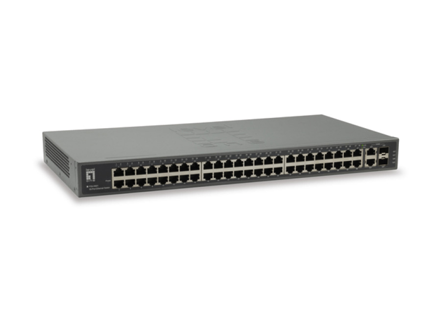 SWITCH LEVEL ONE 50-Port Fast Ethernet Switch, 2 x Gigabit SFP/RJ45 Combo