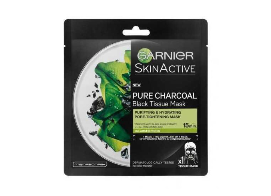MASCARILLA FACIAL GARNIER PURE CHARCOAL BLACK 15MIN 28G