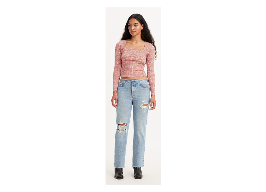Levi’s 501 Straight Jeans Blue Talla: W24L32 | Vaqueros Rectos Outlet | Mujer | Azul