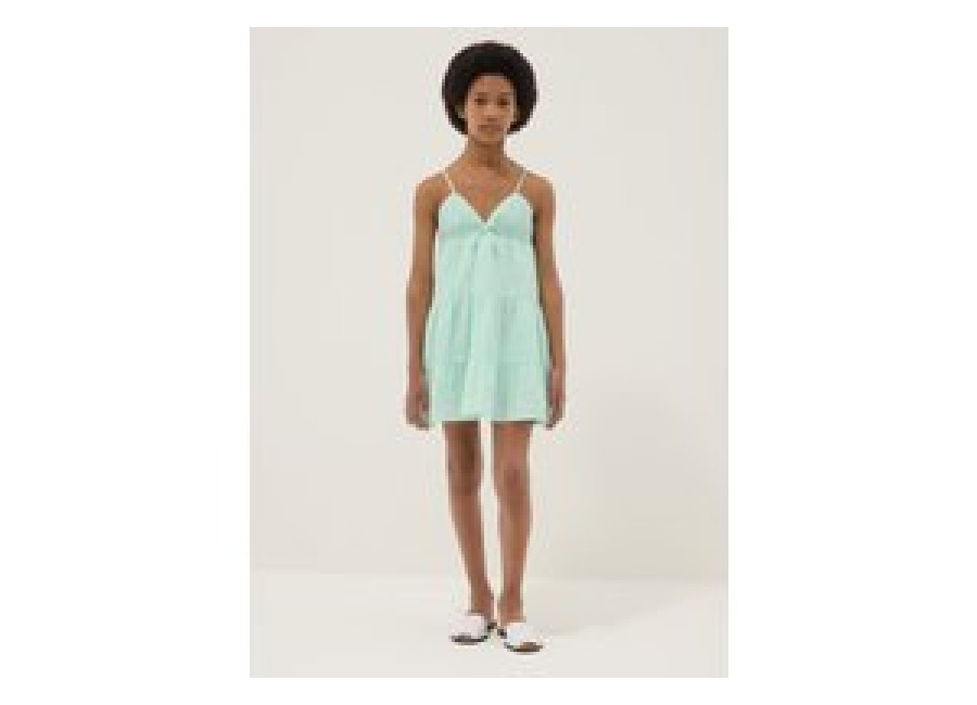Ovs KIDS, Vestido Mini Verde De Algodón Puro Con Tirantes Finos, Niña, Verde, Talla: 10-11
