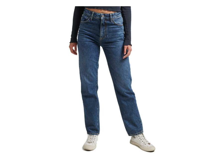 Pantalon Superdry High rise azul para mujer-b