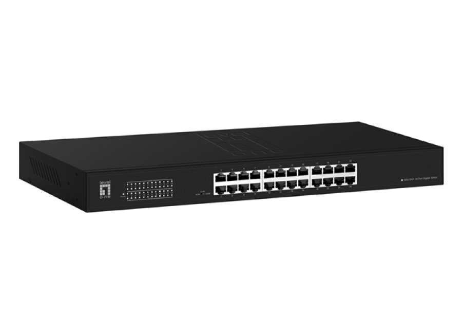 SWITCH LEVEL ONE GIGABIT CARCASA METALICA NO GESTION 24P 10/100/1000 GEU-2431