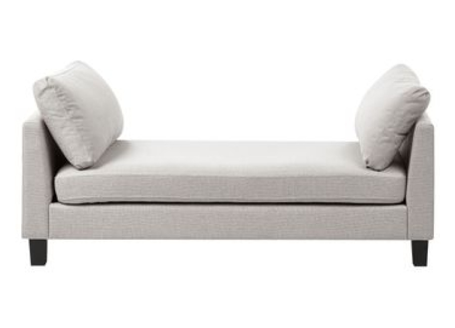 Chaise Longue De Tela Estilo Escandinavo Moderno Patas De Acero Gris Claro Archiane