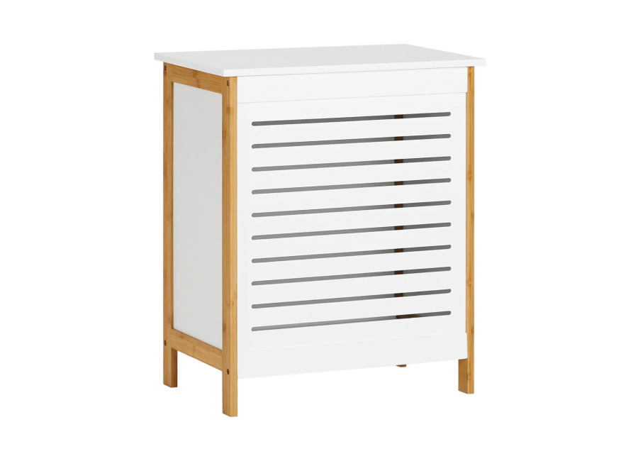 SoBuy FSS66-WN Cesto para la colada, coletor de ropa, cubo para la colada con tapa, blanco…