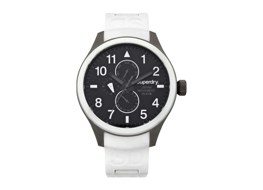 Superdry Reloj Hombre Analogico Cuarzo con Correa de Silicona SYG110W