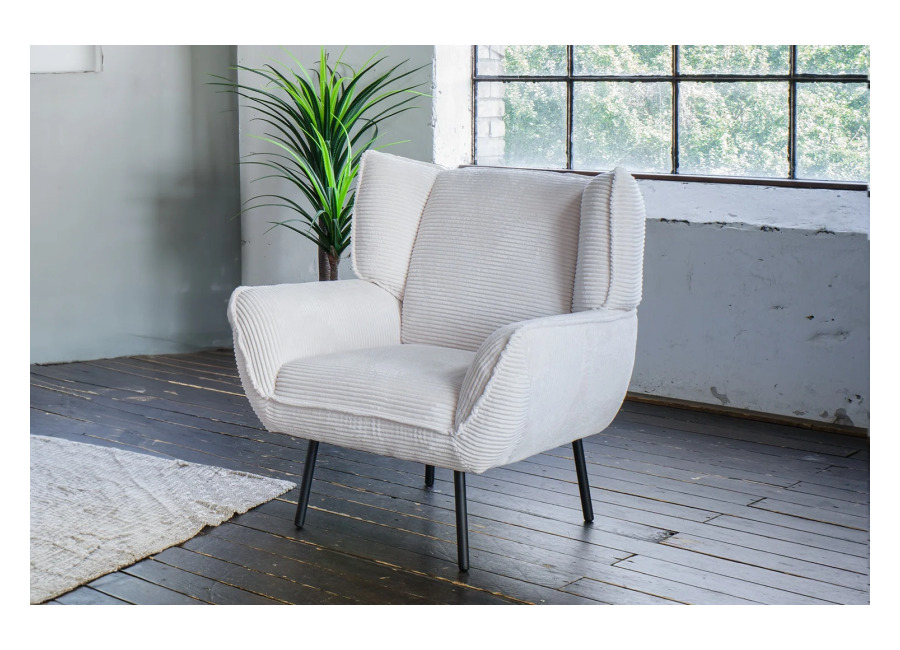 KAWOLA sillón reclinable CALLA cuerda crema blanco