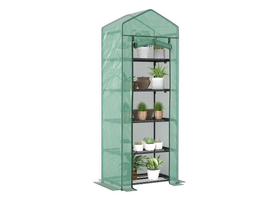 Invernadero de jardín Outsunny de polietileno con estantes de 5 niveles, invernadero para balcón, lona reforzada,…