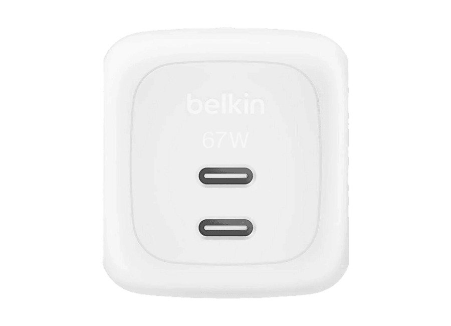 Móvil BELKIN Cargador de pared – Belkin WCH020KQWH, Universal, 2x USB-C, 67W, Carga Rápida, Blanco