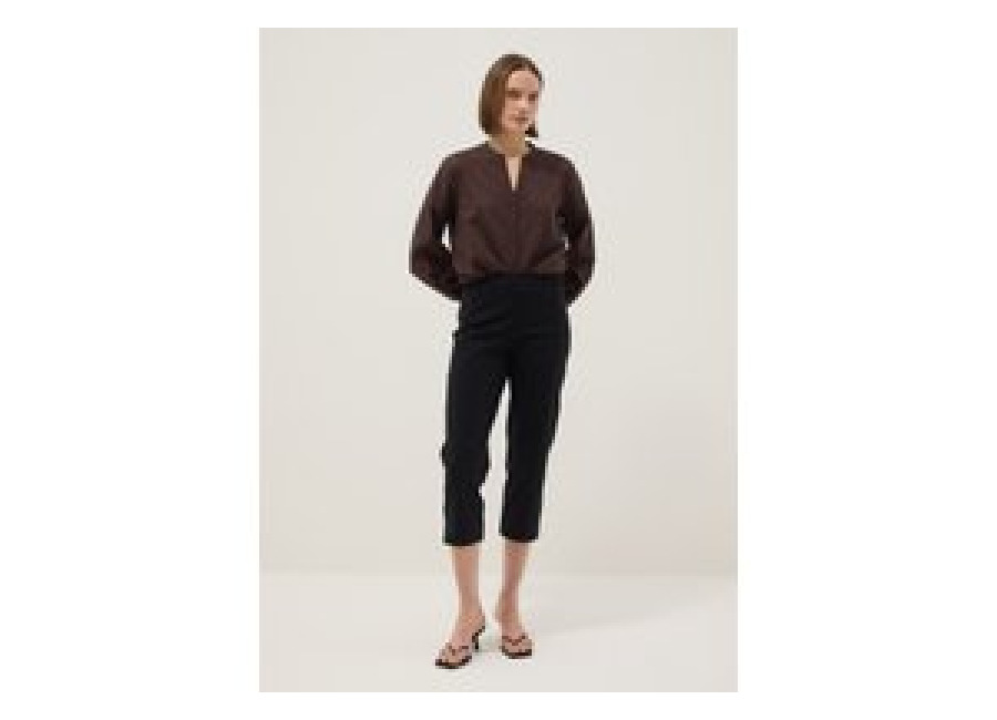 Ovs Pantalones Negros Ajustados De Algodón Elástico Hasta El Tobillo, Mujer, Gunmetal, Talla: 38