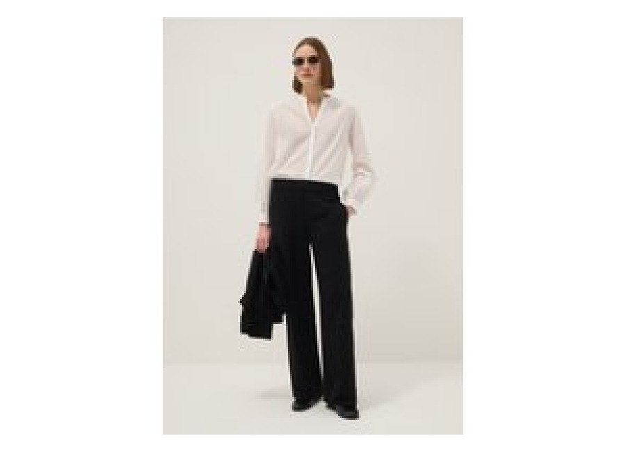 Ovs Pantalón Negro Wide Leg Con Cintura Elástica, Mujer, Negro, Talla: 36