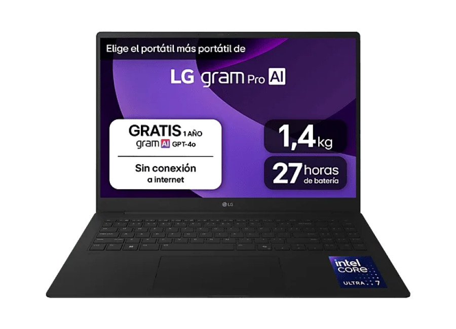 LG Portátil – LG 17Z90TR-E.AD88B, 17″ WQXGA, Intel® Evo™ Edition Core™ Ultra 7-255H, 32 GB RAM, 1TB SSD, GeForce RTX™ 5050, W11H