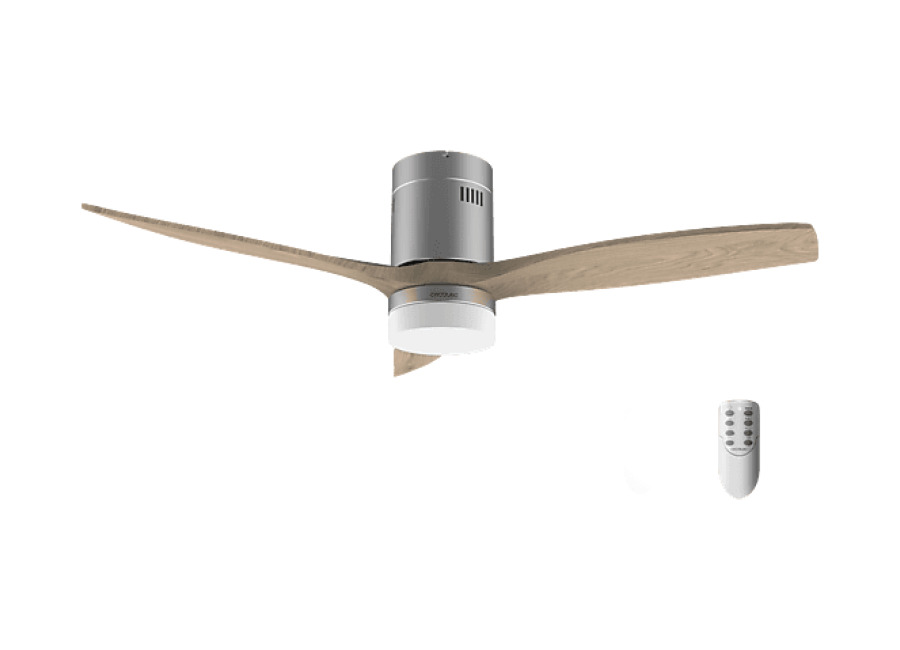 Cecotec Ventilador de techo – Cecotec EnergySilence Aero 5600 Classic Acero, Motor DC 40 W, Luz LED 18 6 Velocidades, Mando, 3 aspas, Plateado