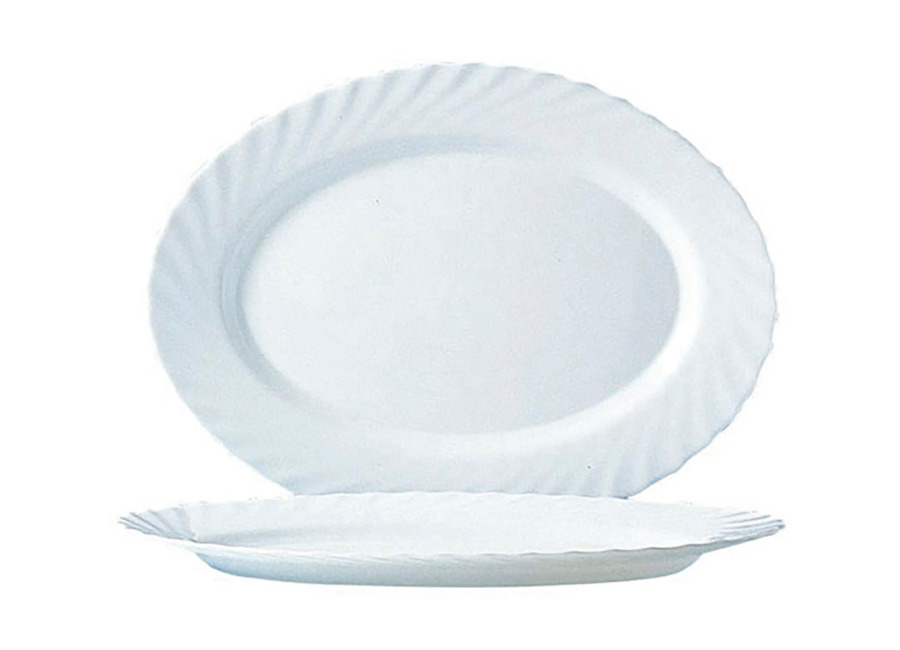 Arcoroc Fuente oval vidrio opal blanco 35cm Trianon Arcoroc