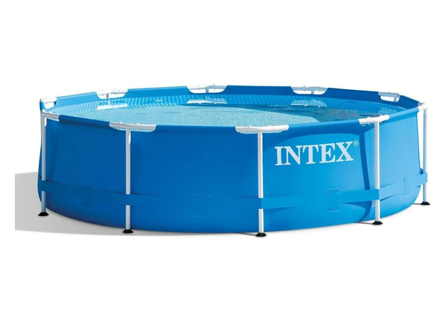 Intex Piscina Desmontable Redonda Metal Frame Familiar Color Azul, Material Resistente Triple Capa, Tubular, Infantil