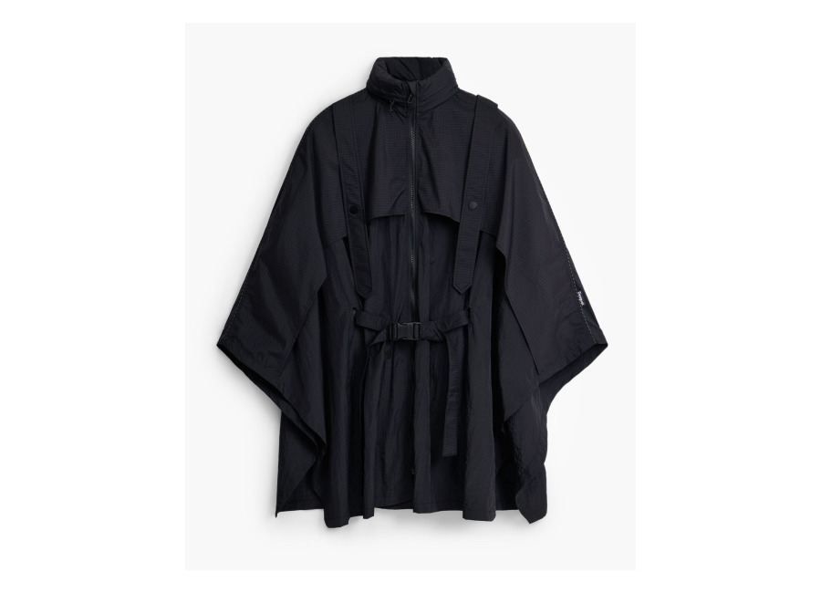 Desigual Poncho nylon bolsillo, Poliamida, Negro, U