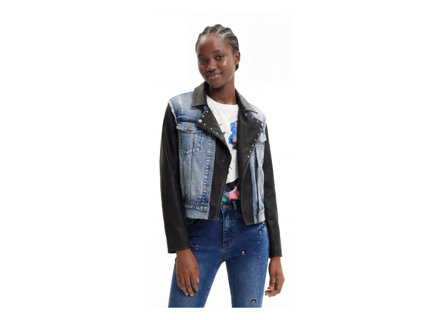 Desigual, Chaqueta vaquera híbrida Mickey Mouse, Azu