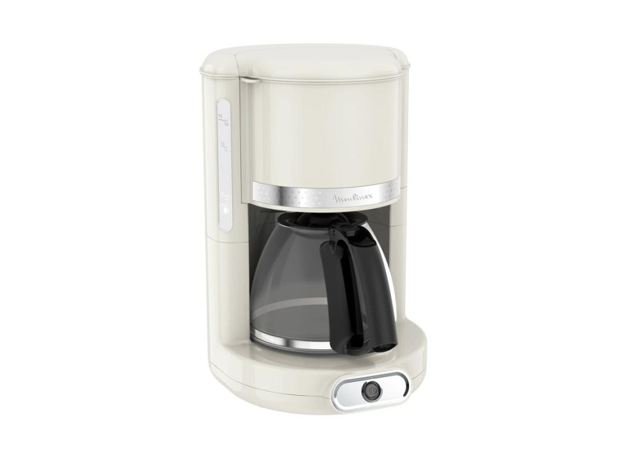Moulinex Soleil Cafetera de Filtro, 10-15 Tazas, Jarra de Cristal, Marfi