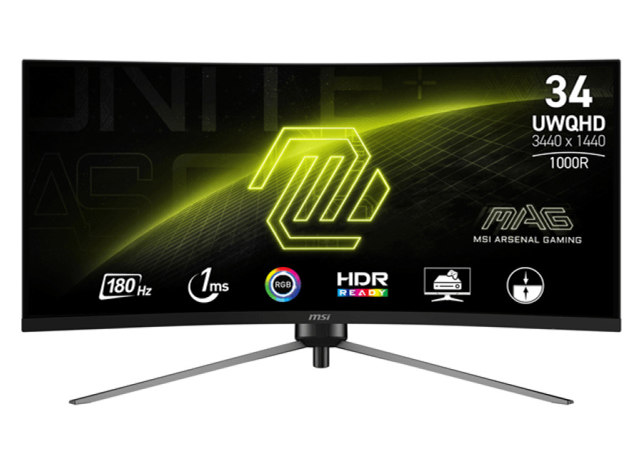Msi Monitor Msi Mag 345Cqr 34″ Va 3440 X 1440 Hdmi 1Ms 180Hz Curvo