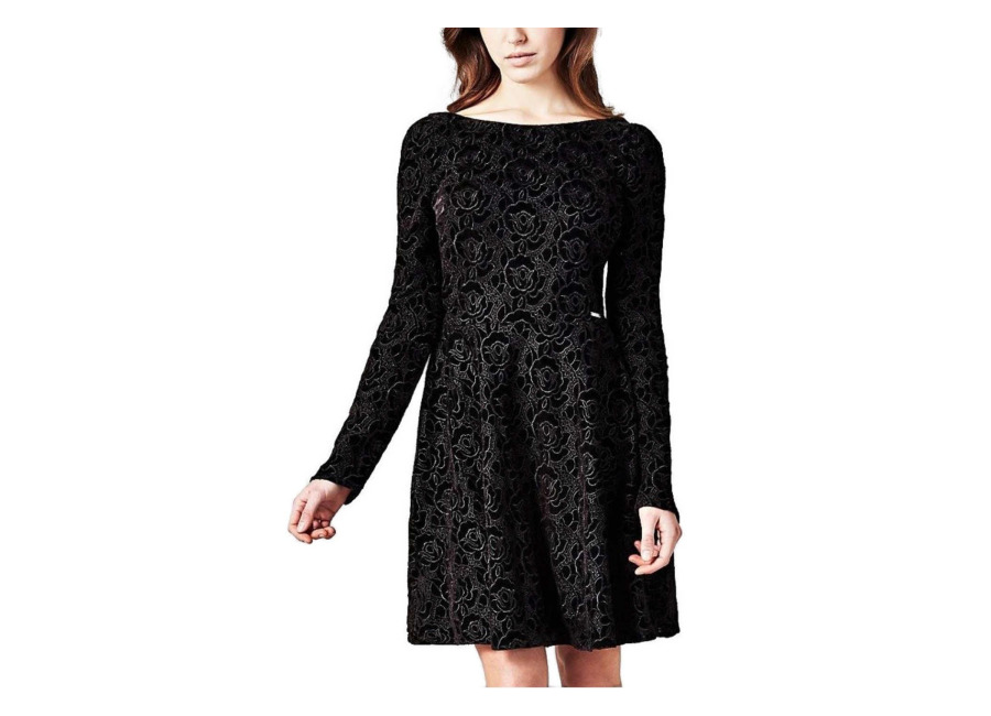 Vestido Guess flores terciopelo negro de mujer