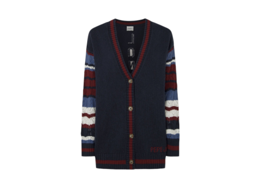 Pepe Jeans para mujer. Cárdigan Harper marino (M), Casual, Algodón, Sostenible