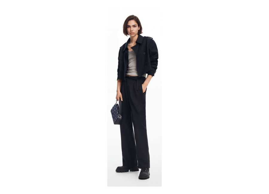 Desigual Pantalón largo recto, Negro