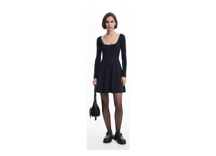 Desigual Vestido corto vuelo, Negro