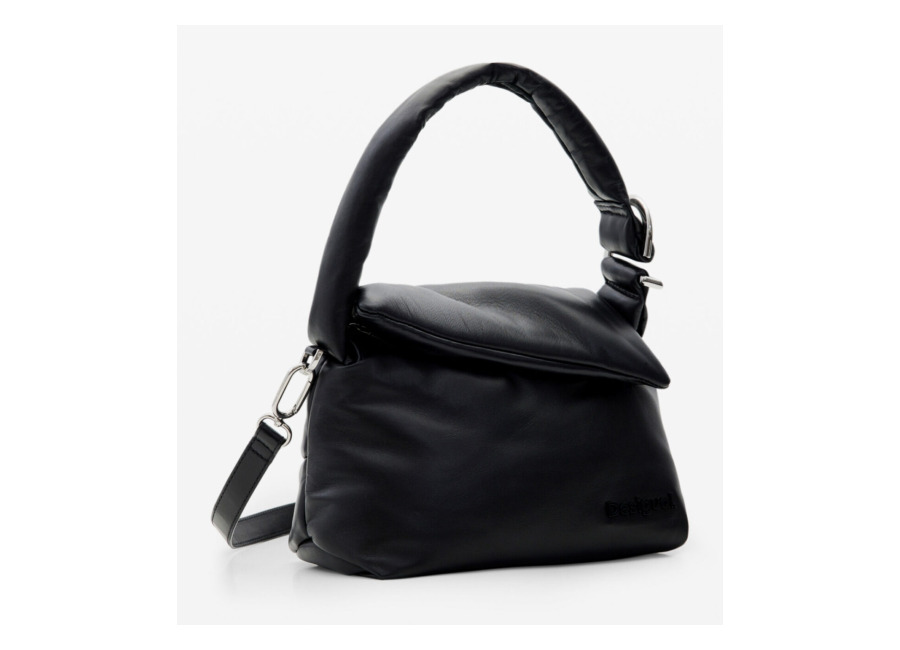 Desigual, Bolso mediano piel, Lamb Leather, Negro, U