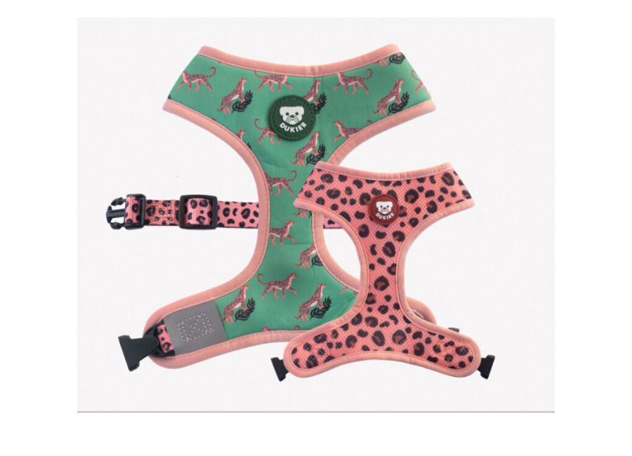 Dukier Arnés Reversible Estampado Leopardo para perro