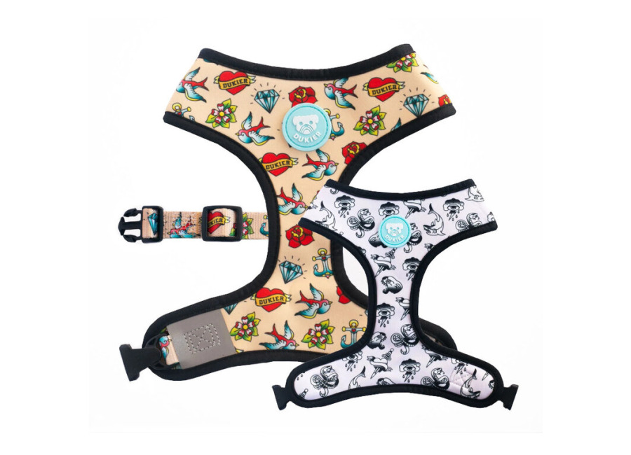 Dukier Arnés Reversible Estampado Tattoo para perro