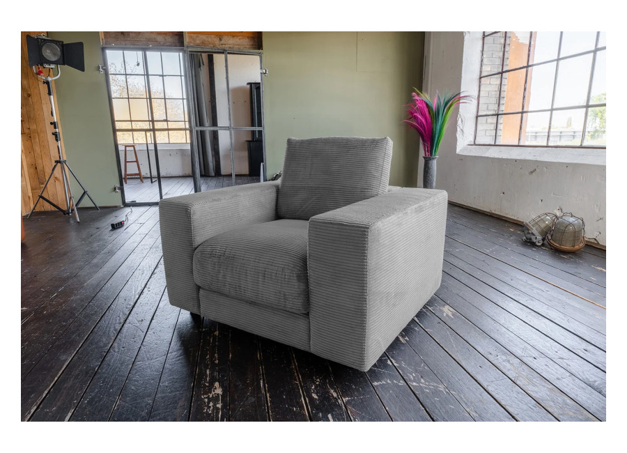 KAWOLA sillón MADELINE Pana gris
