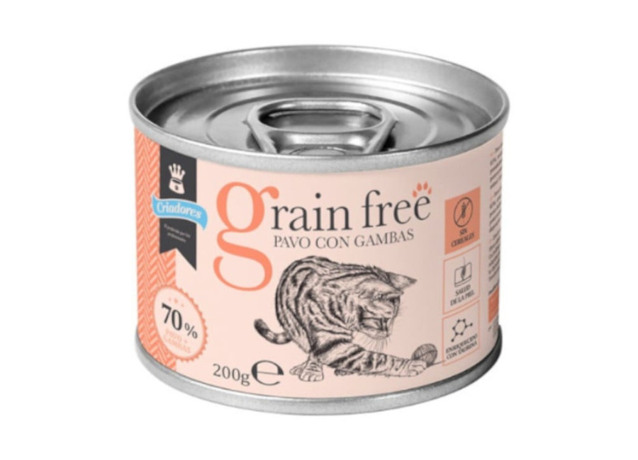 48 latas x 200 g Criadores Adulto Grain Free Pavo y Gambas lata para gatos ¡Pack Ahorro!