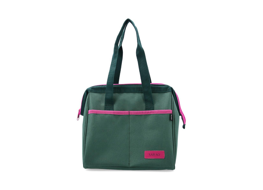 Quid Bolsa porta menú 24x23x16cm poliéster verde/fucsia Sarao Quid