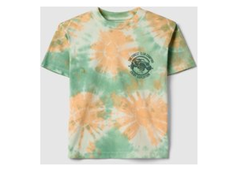 Ovs KIDS, Camiseta De Algodón Puro Multicolor Tie-dye Para Niños, Ajuste Regular, Niño, Orange/Green, Talla: 3-4