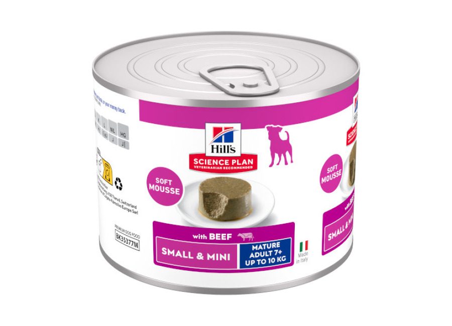48 latas x 200 g Hill’s Science Plan Mature Adult Small & Mini Mousse de Ternera lata para perros ¡Pack ahorro!