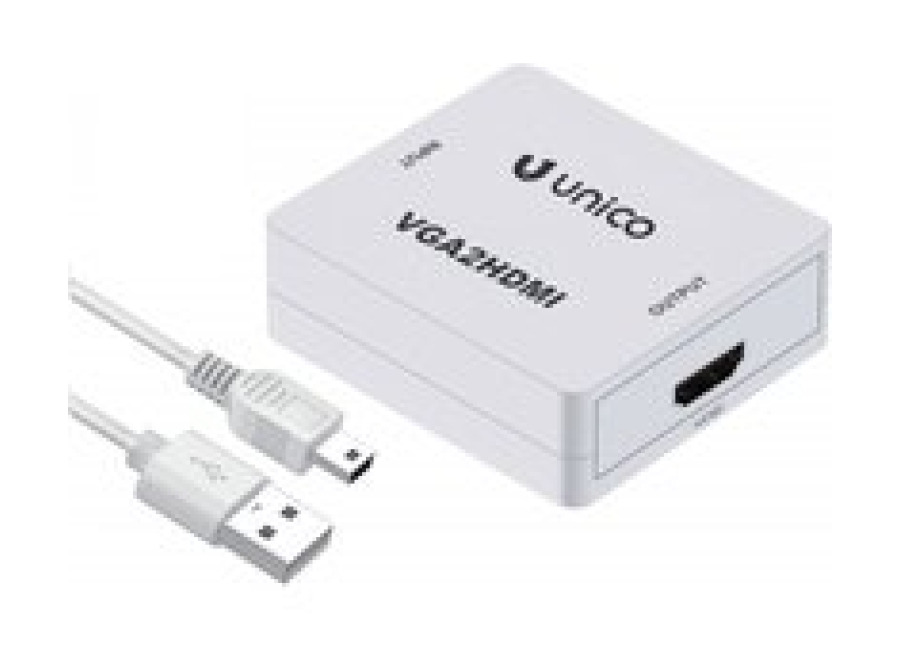 Adaptador VGA Hembra a HDMI Hembra 1080p Blanco Unico