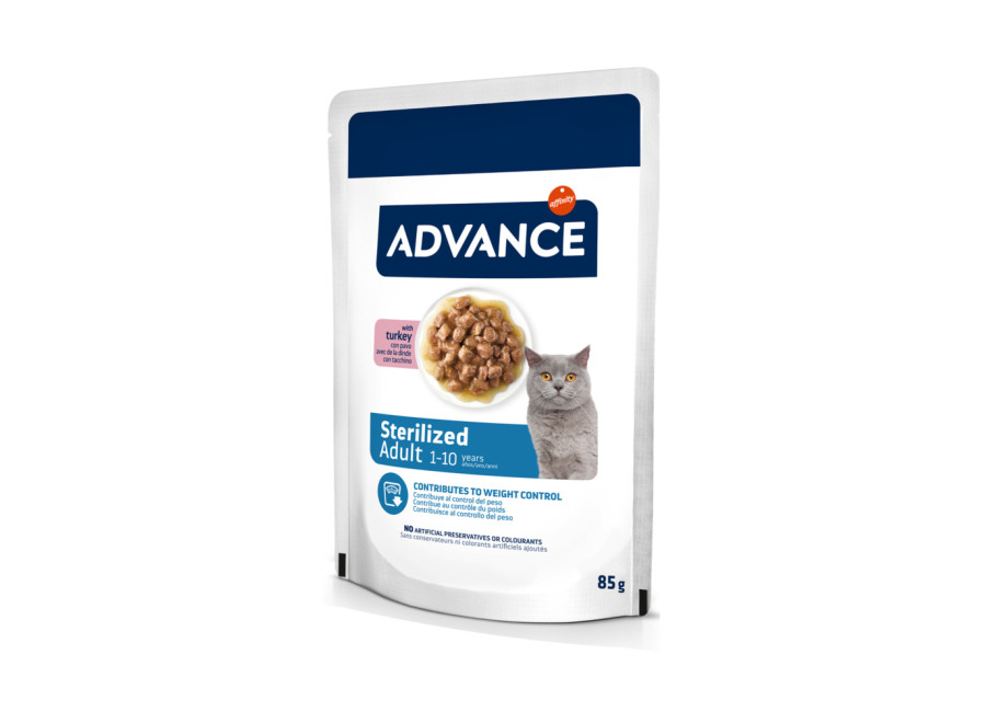 Affinity Advance Advance Feline Sterilized con pavo comida húmeda para gatos – 24 x 85 g