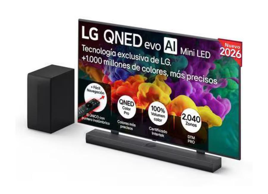 Pack Smart TV LG QNED evo MiniLED AI QNED85 75 pulgadas 4K 2026 + Barra de Sonido S70TY – 75QNED85B6A.SET | LG ES