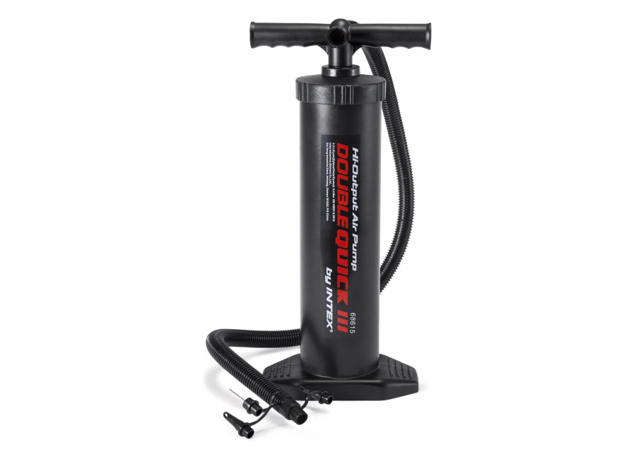 hinchador manual double quick, hinchador de manos/pies, bomba de mano, bombas de aire manuales para acampada, material duradero y ligero, facil de transporte, inflador para colchoneta, flotadores, piscina