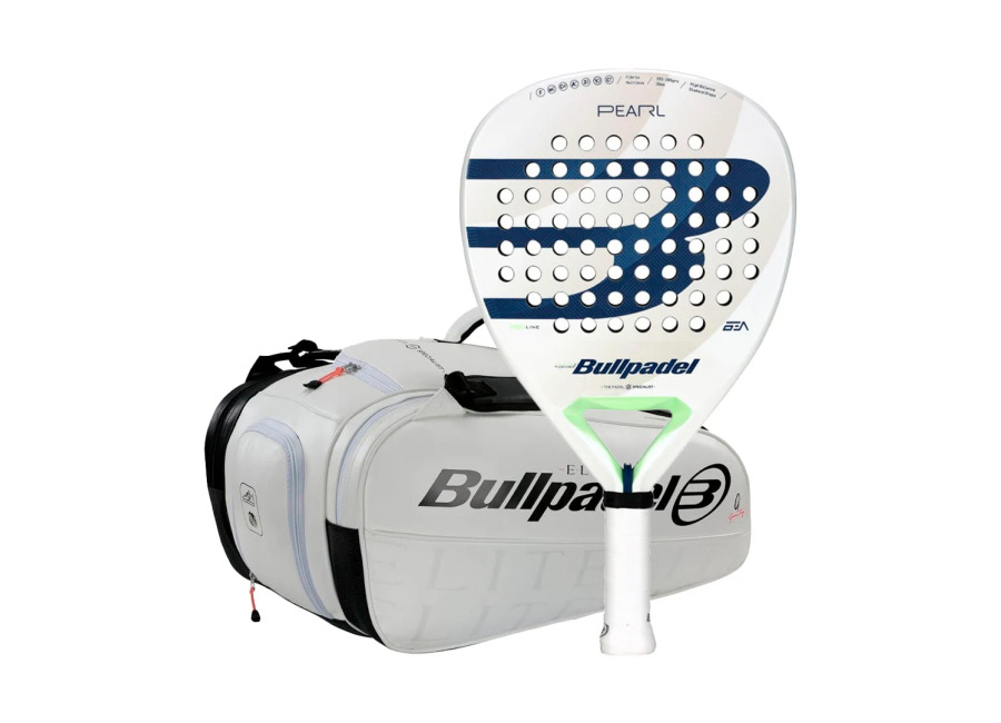 Pala BULLPADEL PEARL BEA GONZALEZ 2025 + Paletero BULLPADEL BPP-24019 ELITE Hielo