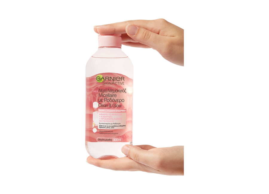 Agua micelar con agua de rosas 3 en 1 SkinActive de Garnier, 400 ml