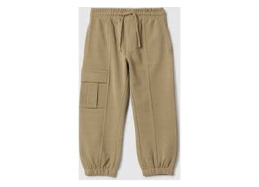 Ovs KIDS, Pantalones Jogger Para Niño En Mezcla De Algodón Beige, Ajuste Regular Con Elástico, Niño, Beige Claro, Talla: 5-6