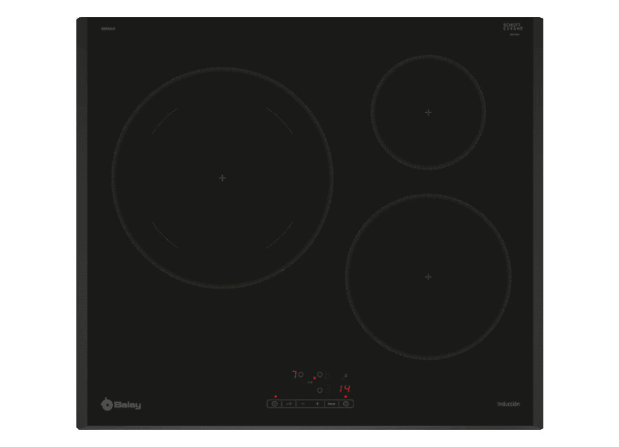 Balay Placa inducción – Balay 3EB965LR, 3 zonas, Zona Gigante 28 cm, Control táctil, Negro